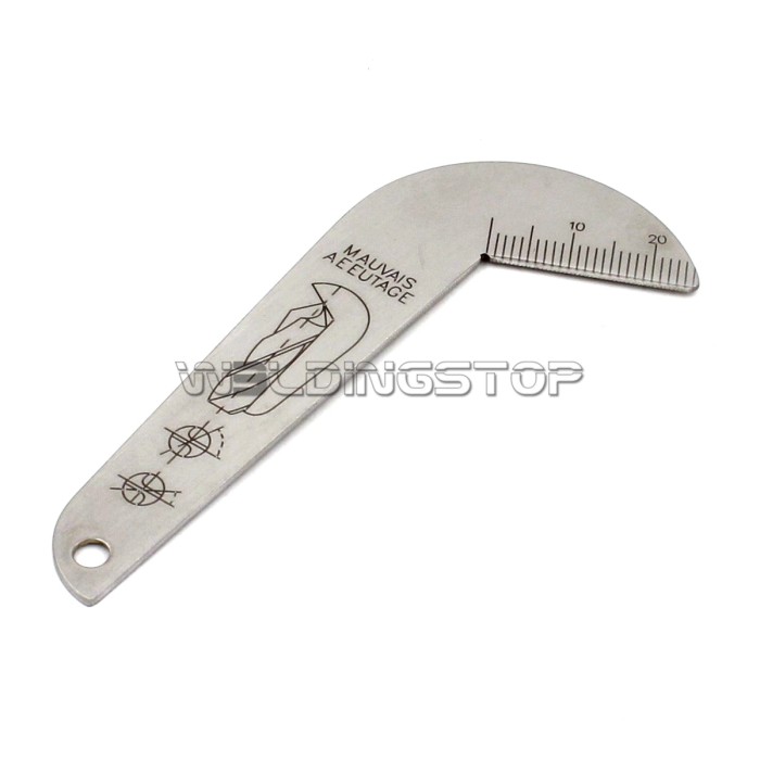 Drill bit gauge, edge dimension gage, 120° drill bit sharpening angle tool