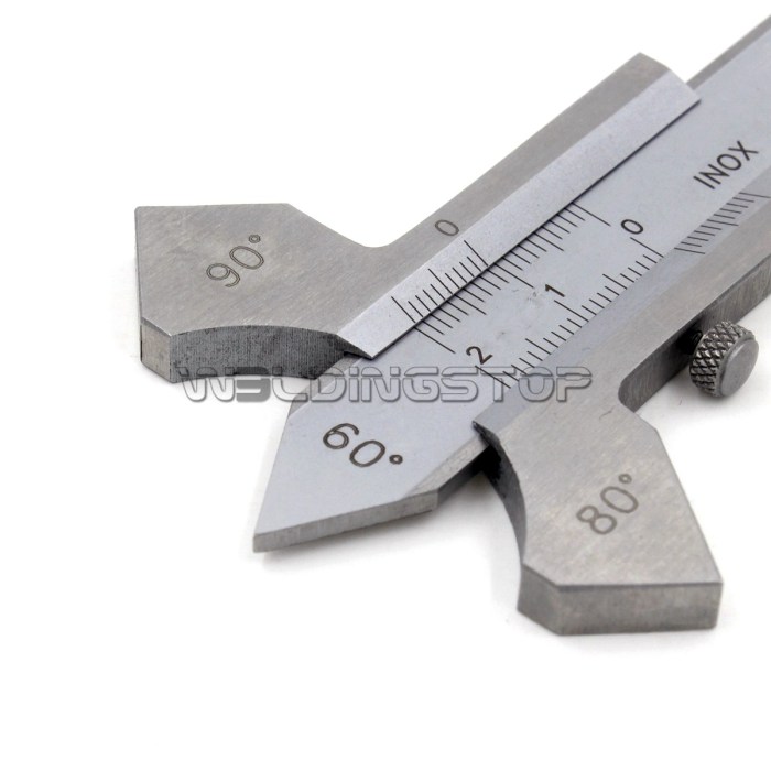 Manual Welding Gauge - Standard Weld Reinforcement & Fillet Throat Size Gage with 60-70-80-90 Degree Bevel Angle - Multi-Function Stainless Steel Welding Inspection Tool - WeldingStop