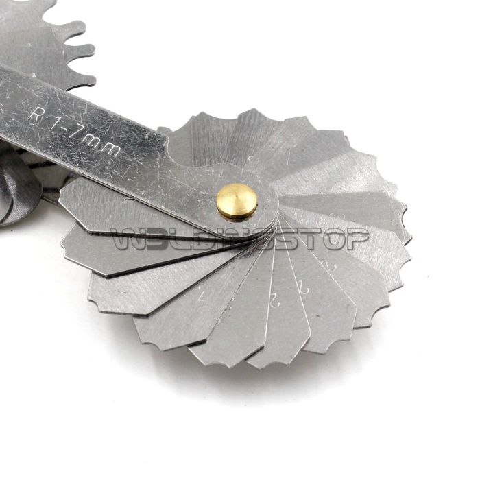 S/S Radius gage Gauge Fillet 34pcs set R1-7mm Lock Device MEASUREMENT Tools