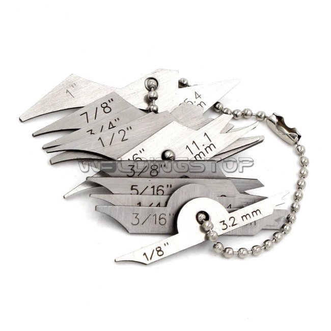 Mini Fillet Weld Keys Inspection Gauge Set - 10-Piece Welding Radius Gage with Key Chain - Stainless Steel Pocket Fillet Weld Sizing Tool - WeldingStop