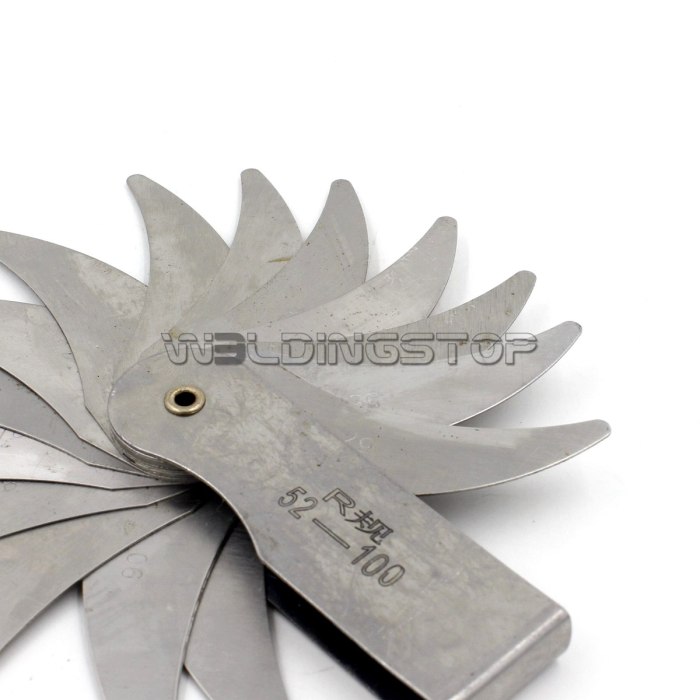 Radius gage Gauge Fillet set R52-100mm Concave Convex arc end internal external