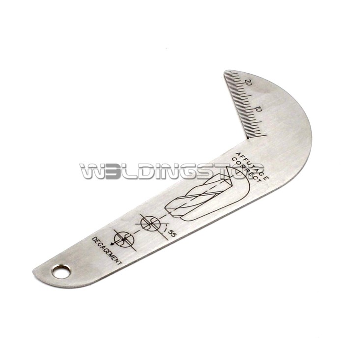 Drill bit gauge, edge dimension gage, 120° drill bit sharpening angle tool