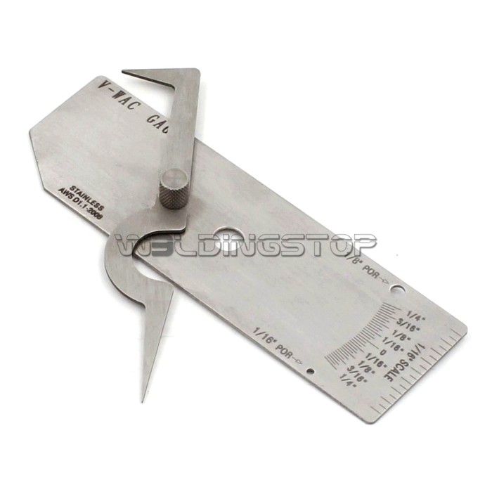 V-WAC Undercut Welding Gauge - Weld Reinforcement Height & Undercut Depth Inch/Metric | WeldingStop