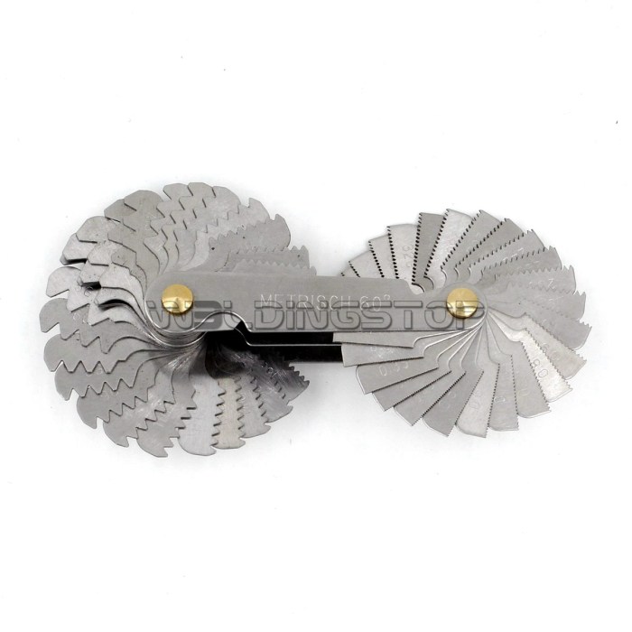 Screw Gauge set Thread Pitch GAGE 52 blades 60° metric 55° witworth Lock device