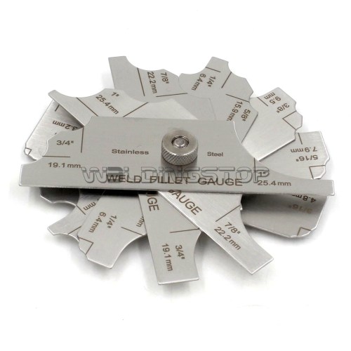 7 Pieces Welding Fillet Leg Length/Throat Size Gauge Weld Concave Convex Gage Measure Tools Inch/mm