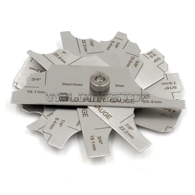 7 Pieces Welding Fillet Leg Length/Throat Size Gauge Weld Concave Convex Gage Meas...