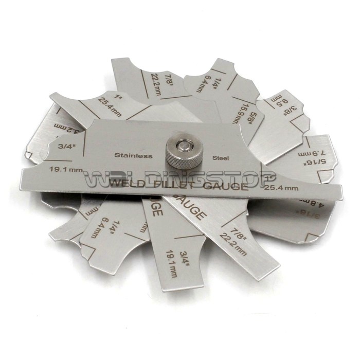 7 Pieces Welding Fillet Leg Length/Throat Size Gauge Weld Concave Convex Gage Meas...