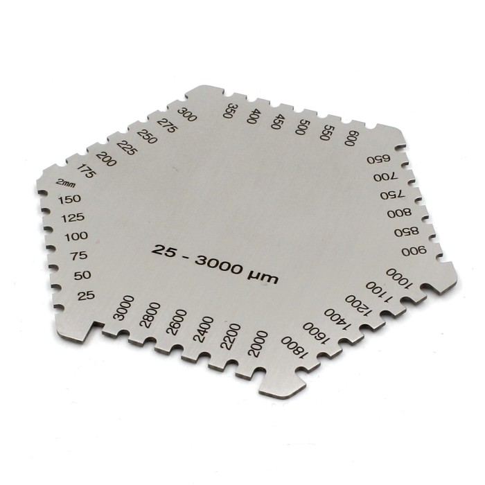 Wet Film Comb Welding Gauge Weld Thickness Inspection 25-3000um Hexagonal Gage Stainless Steel