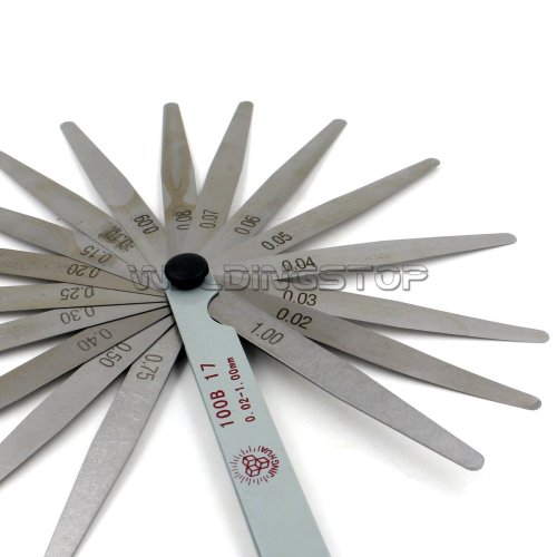 Feeler filler Gauge 17 Blades Metric  0.02-1.00mm Thickness Gage
