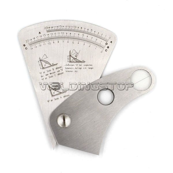 Fan Shaped Welding Gauge Weld Fillet Height/Leg Length Gage Stainless Steel Inspection Tool Metric