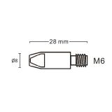 140.0051 Contact Tip 0.8mm M6 x 28mm for Binzel MIG Welding 24KD Gun (WeldingStop Replacement Consumables)