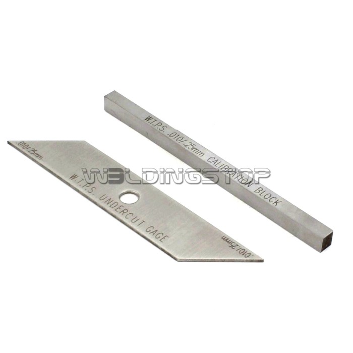 Two-pieces Welding Gauge With Calibration Block Weld Undercut Depth Inspection Tools Metric Reading