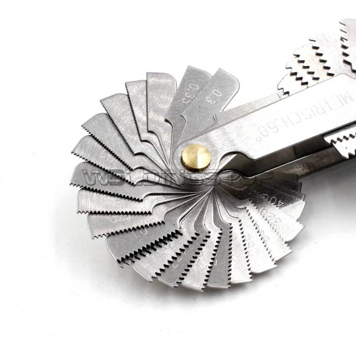 Screw Gauge set Thread Pitch GAGE 52 blades 60° metric 55° witworth Lock device