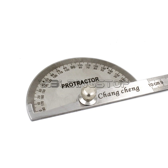 Economic Stainless Steel Round Head Rotary Protractor Angle Ruler Measuring Tool
