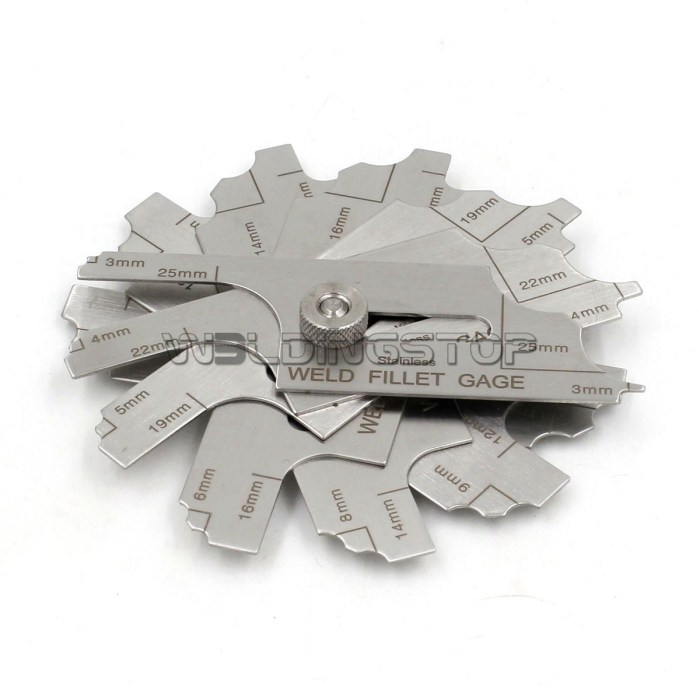 7 Pieces Welding Gauge Weld Fillet Throat/Leg Length Gage Concavity Convexity Tool...