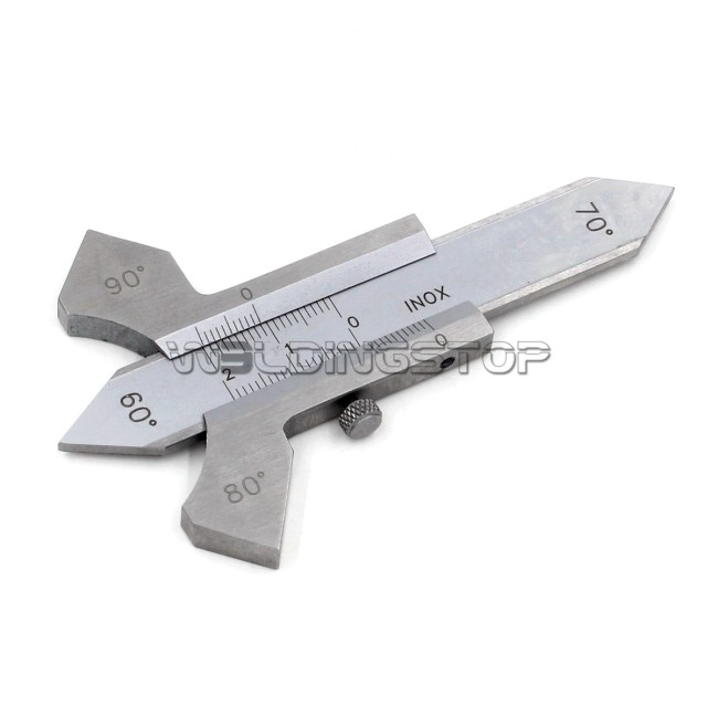 Manual Welding Gauge - Standard Weld Reinforcement & Fillet Throat Size Gage with 60-70-80-90 Degree Bevel Angle - Multi-Function Stainless Steel Welding Inspection Tool - WeldingStop