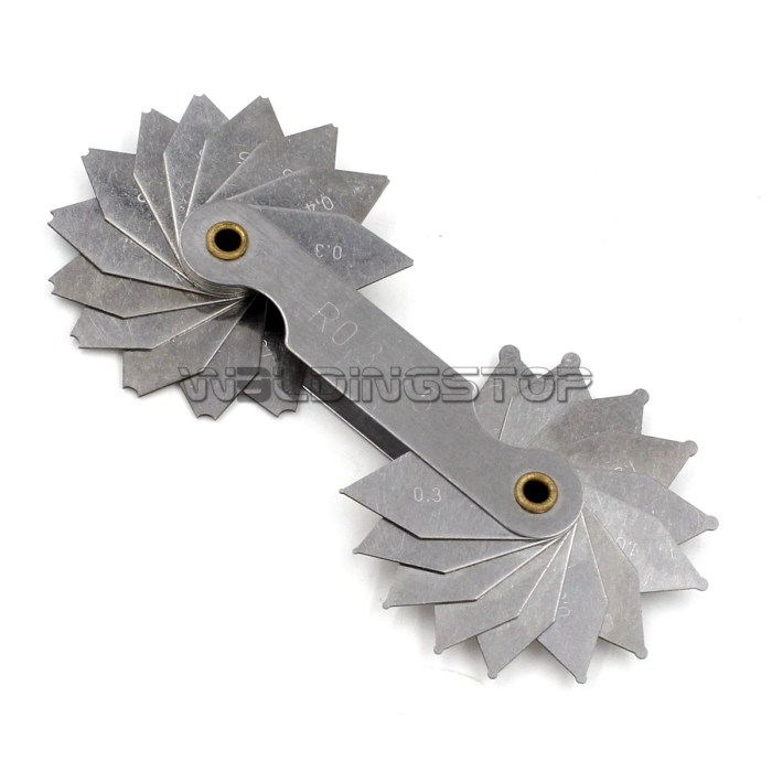 Radius gage Gauge Fillet set R0.3~1.5mm Concave Convex arc end internal external