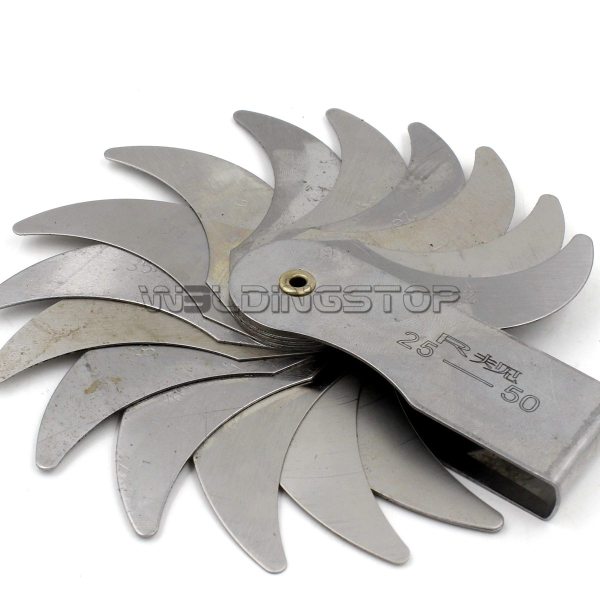 Radius gage Gauge Fillet set R25-50mm Concave Convex arc end internal external