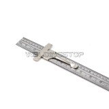 Depth Gauge pocket clip, inch metric equivalent, Stainless Steel muli-use ruler