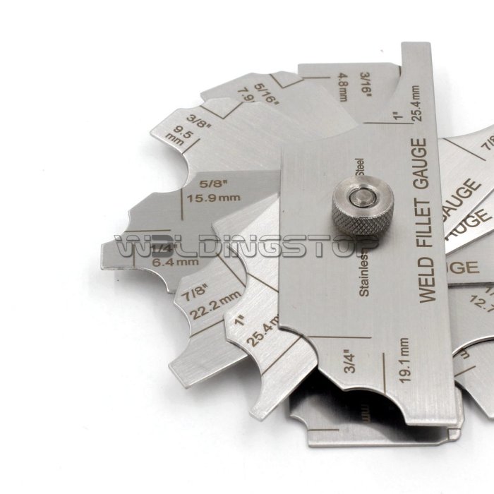 7 Pieces Welding Fillet Leg Length/Throat Size Gauge Weld Concave Convex Gage Meas...