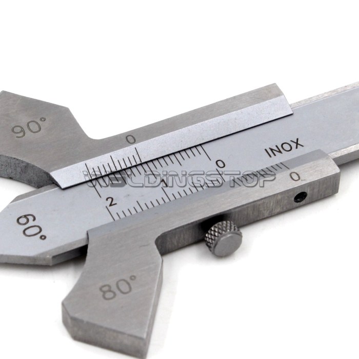 Manual Welding Gauge - Standard Weld Reinforcement & Fillet Throat Size Gage with 60-70-80-90 Degree Bevel Angle - Multi-Function Stainless Steel Welding Inspection Tool - WeldingStop
