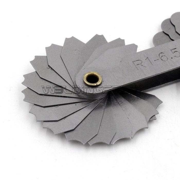 Radius gage Gauge Fillet set R1-6.5mm Concave Convex arc end internal external