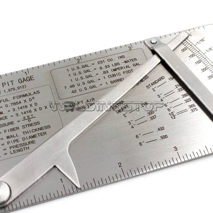 Pipe Pit Welding Gage - 0-1/2 Inch Increment Pit Depth Measurement Tool - Stainless Steel Pipe Weld Pitting Inspection Gauge - WeldingStop