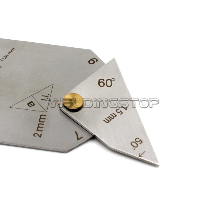 Square Welding Gauge - Multi-Function Square Weld Inspection Tool - Stainless Steel Right Angle & Weld Size Gage for Fabrication QC - WeldingStop