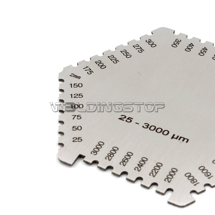 Wet Film Comb Welding Gauge Weld Thickness Inspection 25-3000um Hexagonal Gage Stainless Steel