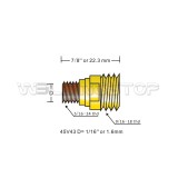 45V43 Gas Lens Collet Body 1/16  1.6mm fit TIG Welding Torch WP-9 WP-20 WP-25