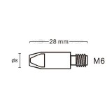 140.0379 Contact Tip 1.2mm M6 x 28mm for Binzel MIG Welding 24KD Gun (WeldingStop Replacement Consumables)