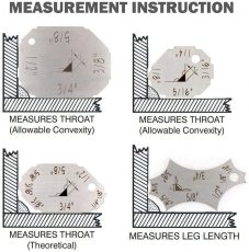 Welding Gauge Kit Weld Fillet Throat Size Leg Length Gage Set In Inch Metric Stainless Steel 4pcs Key Set