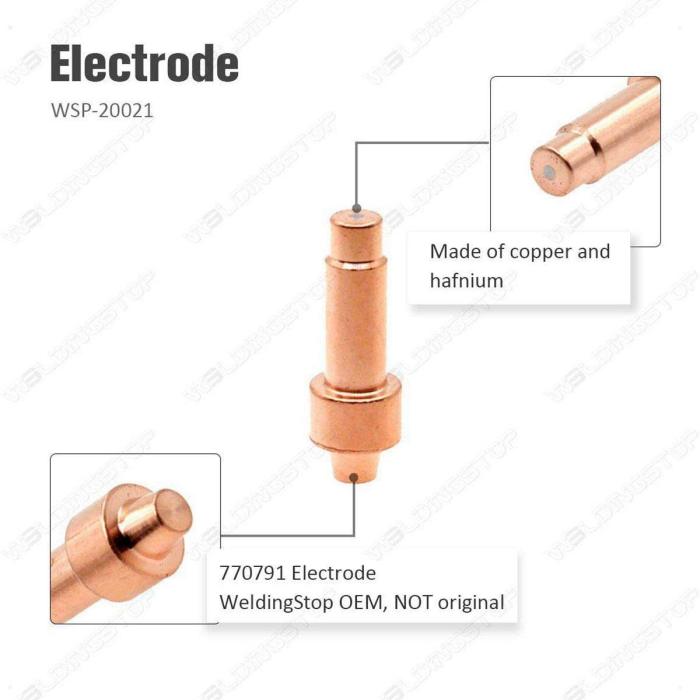 WeldingStop PK-10 Plasma Cutting Electrode 770791 Nozzle Tip 770795 for Hobart Airforce 12ci Torch Plasma Cutting Torch Consumables 770791 Electrode 770795 Tip