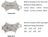 Welding Gauge Kit Weld Fillet Throat Size Leg Length Gage Set In Inch Metric Stainless Steel 4pcs Key Set