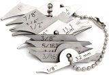 Welding Gauge 11pieces Key Chain Set Weld Fillet Throat/Leg Length Gage 5/16''-7/8''(7.9mm-22.2mm) Inch/mm Stainless Steel