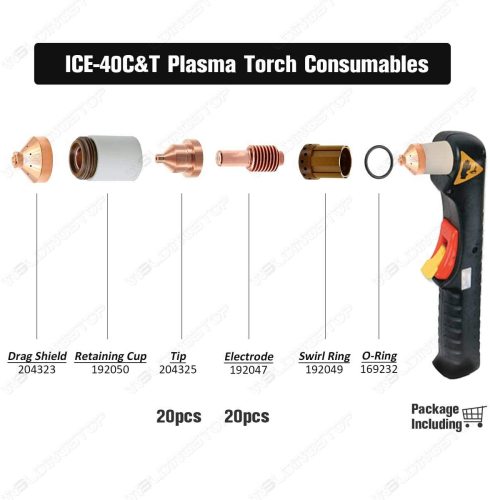 Electrode 192047 Tip 40A for Miller Plasma ICE-40C ICE-40T/TM Torch PK-40