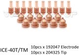 192047 Electrode 204325 Tip 40A for Miller Plasma ICE-40C ICE-40T/TM Torch PK-20