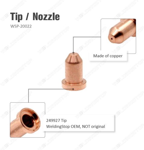 249927 Tip 249969 O-Ring for Miller Spectrum 375/625 X-TREME Cutter XT30/XT40 Torch 6-PKG