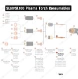 Electrodes 9-8215 Plasma Cutting Torch for Thermal Dynamics SL60/100 PKG5