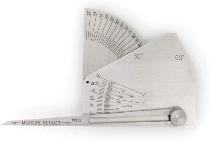 SKEW-T Fillet Weld Gauge Welding Inspection Acute Obtuse Fillet Leg Length&Throat Size Standard or Metric Reading