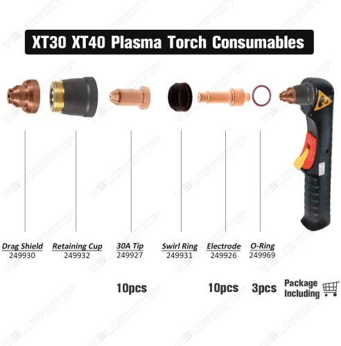 30A 249927 Tip 249926 Electrode for Miller XT30/XT40 Torch Spectrum 375/625 X-TREME Cutter