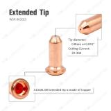 PT-60 IPT-60 Extended Electrode 52583 Extended Tip 51318L.08 Nozzle 0.8mm 0.031'' Plasma Cutting 20-30A Consumables PK-20 (10pcd Extended Electrodes + 10pcs 0.8mm Tips)