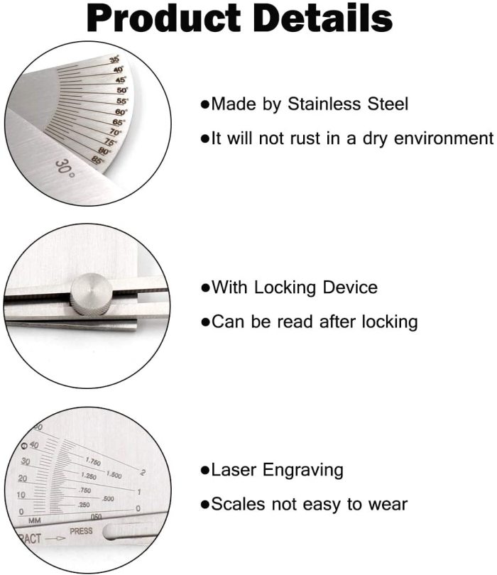 SKEW-T Fillet Weld Gauge Welding Inspection Acute Obtuse Fillet Leg Length&Throat Size Standard or Metric Reading
