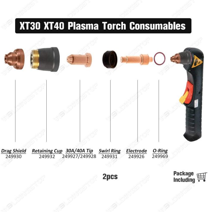 2pcs 249931 Plasma Swirl Ring for Miller XT30 XT40 Torch & fit Hobart AirForce 27i / 40i Cutter