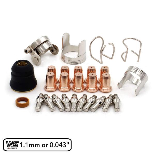 PT-60 IPT-60 PT-40 IPT-40 Plasma Cutting Tip 1.1mm or 0.043'' Electrode Spring Shield Cap Roller Guide