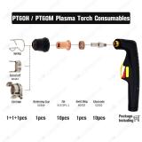 Plasma Electrode Tip 1.1mm 0.043'' Kit for IPT-60 PT-60 Torch (with Swirl Ring, Shield Cap, Spring, Roller Guide PKG-25)
