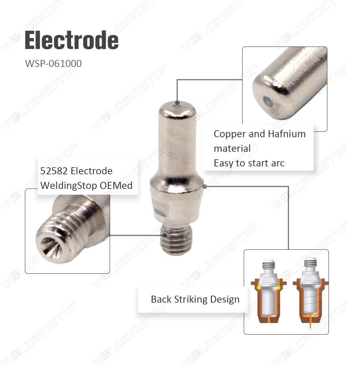 Pack46 Plasma Cutting Torch PT60 IPT60 PT40 IPT40 Electrode