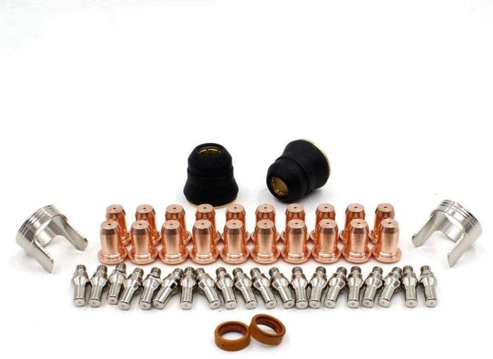 Pack-46 Plasma Cutting Torch PT-60 IPT-60 PT-40 IPT-40 Electrode & Nozzle 1.1mm Tip & Swirl Ring & Shield Cap