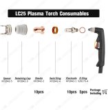 Plasma consumables for Lincoln Tomahawk 375 Cutter LC25 Torch (Electrode, Tip, O-Ring QTY-25)