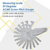 WeldingStop 29 Degree Acme Screw Pitch Gauge Stainless Steel Thread Pitch Measuring Tool Set T-Thread Cutting Gage 16pcs